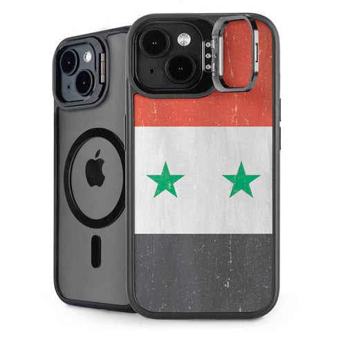 Syria Flag Distressed iPhone 14 Kickstand Case
